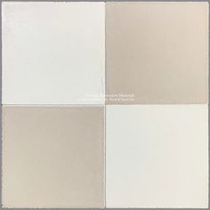 four different shades of beige and white tile on a wall in a bathroom or bedroom