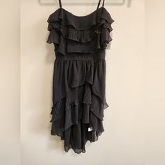 New With Tags High Low Ruffled Dress High Low Ruffle Dress, Ruffled Dress, Romeo And Juliet, Couture Dresses, Ruffle Dress, High Low Dress, High & Low, High Low, Black Dress