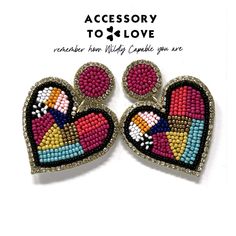 Our Brave Heart Beaded Earrings are here to remind you that you have the courage and endurance inside you to face your fears. Length 3 inches Width 2 inches Hand Beaded Detailing Post Back Allergy Friendly Post Lightweight for Everyday Wear SPRING PRESALE Multicolor Heart Beads Earrings For Gift, Gift Multicolor Heart Beaded Earrings, Adjustable Heart-shaped Beaded Earrings, Handmade Multicolor Beaded Earrings For Valentine's Day, Adjustable Multicolor Heart Earrings, Multicolor Beaded Heart Earrings As Gift, Multicolor Beaded Heart Earrings For Gift, Multicolor Beaded Earrings For Valentine's Day, Heart-shaped Multicolor Beaded Earrings