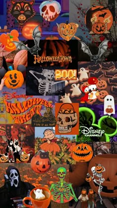 a collage of halloween images with pumpkins