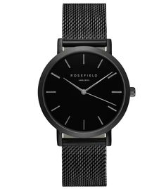 THE MERCER Rosefield Watch, Minimalist Watch, Stainless Steel Mesh, Casual Watches, Stainless Steel Band, Women's Watch, Black Stainless Steel, Stainless Steel Watch, Black Watch