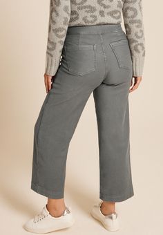 Patch Pocket High Rise Wide Leg Pant - High Rise Bottoms With Hip Pockets For Fall, High Rise Relaxed Fit Bottoms For Fall, Versatile High Rise Bottoms For Fall, Versatile High Rise Pants For Fall, Versatile High-rise Pants For Fall, Fall Bottoms With Hip Pockets And Tapered Leg, Fall Bottoms With Tapered Leg And Hip Pockets, Versatile Straight Leg Bottoms For Fall, High-rise Pants With Loosely Fitted Hips For Fall