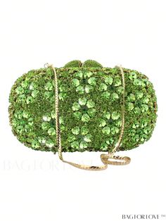 BagForLove - Rhinestone Chain Mini Box Bag - Elegant Party Glamour Green Evening Bag With Chain Strap, Glamorous Green Clutch Bag, Green Rhinestone Party Evening Bag, Glamorous Green Rectangular Clutch, Glamorous Green Event Bag, Glamorous Green Evening Bag, Green Rhinestone Clutch Evening Bag, Green Rhinestone Party Bag, Glamorous Green Bags With Rhinestones