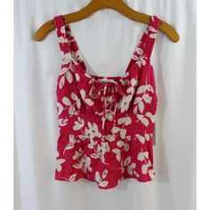 Urban Romantics Women's Pink White Floral Sleeveless Peplum Crop Top. Size Xs, New With Tags. Accent Tie In Front. 100% Rayon. Smocking In The Back/Stretchy. Armpit To Armpit Approx. 15'' Length (Middle Back) Approx. 10.75'' (Does Not Include Straps) 007648-17 Vacation Sleeveless Camisole, Fitted Sleeveless Camisole For Vacation, Feminine Fitted Sleeveless Tank Top, Spring Beach Sleeveless Peplum Top, Sleeveless Summer Peplum Top, Spring Sleeveless Peplum Top For Beach, Feminine Sleeveless Peplum Top For Summer, Sleeveless Peplum Top For Beach In Spring, Sleeveless Peplum Top For Spring Vacation