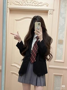 Ulzzang Girl Sekolah, Ulzzang Girl School Uniform, Korean School Uniform Girls, Ulzzang Girl School