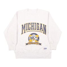 University of Michigan Wolverines Crewneck Sweatshirt  Condition : 9/10 Size : M Material : Cotton Measurement Chest : ( Armpit - Armpit ) 21.5 " inches Length : ( Top seam - Bottom seam ) 28" inches Sleeve : ( Armpit - cuff ) 19.5" inches Shipping  We ship within 1-2 days after payment is received. Shipping WORLDWIDE. The package will be shipped with registered directly from Thailand via DHL Express with tracking number and it will take about 2 - 5 business days.  Please leave your contact numb Throwback Long Sleeve T-shirt For College, Vintage Letter Print Sweatshirt For Fan Gear, Pre-shrunk Vintage Sweatshirt For Fans, Vintage Pre-shrunk Sweatshirt For Fan Merchandise, Vintage Pre-shrunk Sweatshirt For Fans, 90s Style Crew Neck Sweatshirt With Screen Print, Vintage Graphic Print Sweatshirt For Fan Gear, Vintage Graphic Print Sweatshirt For Fans, 90s Crew Neck Sweatshirt With Screen Print