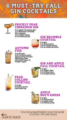 Fall Gin Cocktails Fall Gin Cocktails, Apple Pie Cocktail, Bramble Cocktail, Ginger Beer Cocktail, Grapefruit Cocktail, Layered Drinks, Cider Cocktails, Gin Cocktail Recipes, Gin Drinks