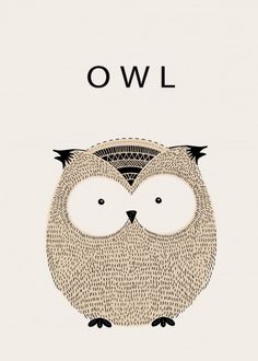 an owl is shown with the words owl on it