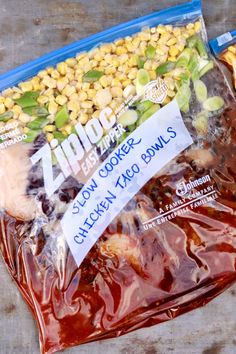 two bags of frozen food sitting on top of a table