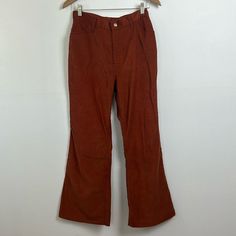 Size 28 High rise rust colored corduroy pants  In good vintage condition  Approx:  Inseam 28" Rise 12"  Waist flat 14.5 Colored Corduroy Pants, Flare Corduroy Pants, Rust Color, Corduroy Pants, Vintage 1970s, Trousers Women, Capri Pants, Rust, Art Collection