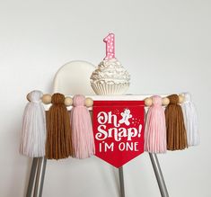 Christmas 1st Highchair Banner, Personalized First Birthday, One Custom High Chair Banner, Oh Snap I'm One Banner, Winter Cake Smash Party