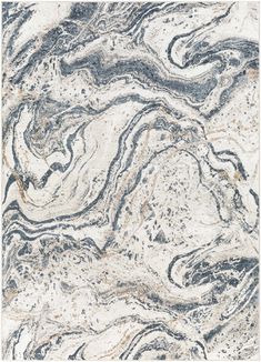 an abstract marble pattern in blue and white colors with gold highlights on the edges is shown