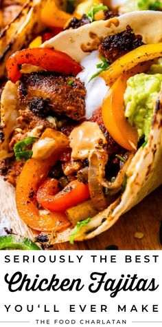 the best chicken fajitas you'llve ever make are on this plate