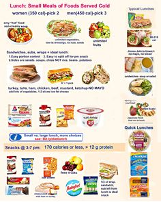 the menu for lunch is shown in english and spanish language, with pictures of food items