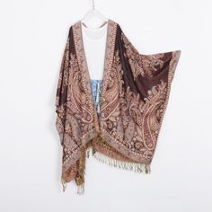 Welcome to my shop, I am in China. It will need around 30 days for international orders. Please consider the time when placing order. Long bohemian kimono,perfect for a casual day out Material: polyamide,soft and comfortable One size fit all: Width: 55 inches (140cm) Side length: 51 inches (130cm) CARE: Wash gently by hand in cold water. Single wash. Don't press! Hang to dry. Maybe you will like other items in my shop, find them here: https://www.etsy.com/shop/twogirlstudio Bohemian Fall Kimono With Tassels, Bohemian Tassel Kimono For Fall, Bohemian Fringe Kimono For Fall, Red Bohemian One-size Kimono, Bohemian Shawl Kimono For Festivals, Fall Bohemian Fringe Kimono, Red Bohemian Shawl Poncho, Bohemian Red Pashmina Shawl, Bohemian Fringe Kimono One Size