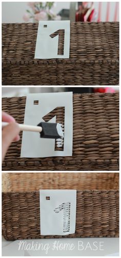 the instructions to make a basket with paper and scissors for cutting out letters on it