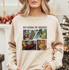 Just Waiting for Christmas Sweatshirt,Funny Christmas Character Shirt, Retro Christmas Hoodie, Winter Holiday Shirt, Trendy Xmas Gifts,S003 🛍️👚🎉 WELCOME TO CUSTOM STYLE TEE! ️ Looking for high-quality, comfy shirts you can customize for special occasions or loved ones? You're in the right place! At Custom Style Tee, we're passionate about our craft and dedicated to providing a great shopping experience. Got any questions about our products? Don't hesitate to reach out--we'll get back to you quickly! 🛒 H O W T O O R D E R 1️⃣ Take a moment to review all product photos. 2️⃣ Choose your T-shirt size and color. Note that different styles may have slightly different shades of the same color due to brand variations. For exact color matching, we suggest selecting shirts from the same style (e Funny Cotton Winter Sweatshirt, Funny Cotton Sweatshirt For Winter, Funny Print Winter Sweatshirt, Funny Print Sweatshirt For Winter, Funny Crew Neck Tops For Winter, Funny Print Long Sleeve T-shirt For Winter, Casual Christmas Sweatshirt With Cartoon Print, Funny Long Sleeve Christmas Tops, Cotton Tops With Funny Print For Winter