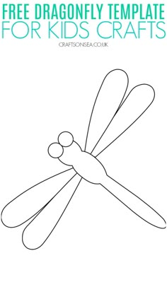 the free dragonfly template for kids'crafts