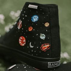 BANGS Shoes | Everyday Adventure Sneakers Adventure Shoes, Bangs Shoes, Embroidered Converse, Dr Shoes, Unique Embroidery, Embroidery Shoes, Embroidered Canvas, Embroidered Shoes, Swag Shoes