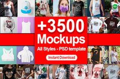 many different types of t - shirts with the words 3500 mocks