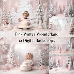 "↠↠ BUY 3 GET 55% OFF ↠↠ BUY 6 GET 65% OFF Check our other unique backdrop bundles: https://digitaloverlayco.etsy.com Immerse your little ones in the enchanting beauty of winter with our \"Soft Pink Winter Wonderland Digital Backdrops.\" This tender collection features a set of digital backgrounds, specifically designed for baby photo sessions and cake smash photos. The setting boasts a delicate soft pink hue, adorned with white winter pine tree decorations, creating a dreamy and magical atmosphere. ✨ Soft Pink Winter Wonderland Setting: The studio backdrop features a gentle soft pink hue and white winter pine tree decorations, evoking the serene beauty of a winter wonderland. Perfect for creating whimsical and heartwarming images for your little ones. ✨ Versatile for Various Occasions: Wh Pink Winter Wonderland Backdrop, Winter Wonderland Party Backdrop, Winter Onederland Photo Shoot, Winter First Birthday Photoshoot, Winter Onederland Smash Cake, Winter Wonderland Cake Smash, Winter Onederland Cake Smash, Winter Baby Birthday Party, Winter Wonderland Photoshoot