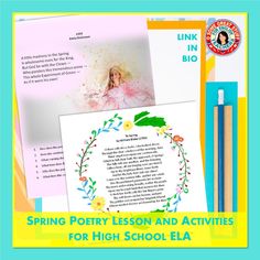 an image of spring poetry lessons and activities for high school