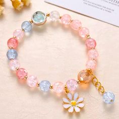 Daisy Charm Beaded Pink Bracelet Brand New Boutique Item Offers Welcome Bundle & Save! Bracelet For Mom, Girly Bracelets, Animal Rabbit, Daisy Bracelet, Diy Bracelets Patterns, Bracelets Patterns, Tassel Bracelet, Tulip Flower, Simple Bracelets