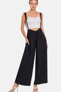 Tie Back Suspender Jumpsuit with Pockets – Via Vay Boutique Suspender Jumpsuit, Jumpsuit With Pockets, Pocket Jumpsuit, Stylish Jumpsuit, Unique Ties, Estilo Chic, Jumpsuit Shorts Rompers, Effortless Chic, Tie Backs