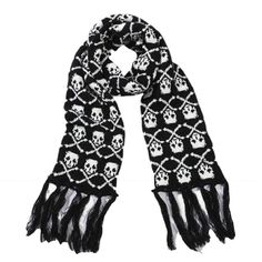 grunge skull knitted scarf boogzel clothing Underground Clothing, Skull Scarf, Skeleton Print, Estilo Punk, Scarf Gift, Skull And Crossbones, Skull Design, Neck Wrap, Kawaii Clothes