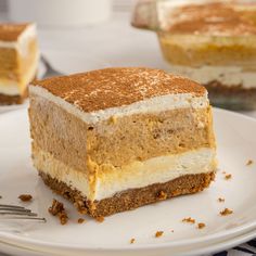 a piece of cake sitting on top of a white plate