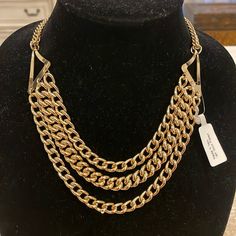 1ar By Unoaerre Triple Layer Chain 18k Gold Plated Necklace New With Tags Made In Italy Total Length Unclasped And Lying Flat Is 18” #518 Luxury Gold Chain Necklace For Formal Occasions, Gold Plated Gold Chain Necklace For Evening, Elegant Curb Chain Jewelry For Parties, Evening Gold Plated Necklace With Gold Chain, Evening Gold Plated Gold Chain Necklace, Yellow Gold Chain Necklace For Evening, Elegant Party Jewelry With Curb Chain, Designer Gold Jewelry With Adjustable Chain, Yellow Gold Metal Chain Necklace For Evening