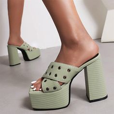 Gender: For Women Style: Fashion,KoreanOccasion: Casual,Party/Club,Office/CareerHeel Height: 12.5cmPlatform Height: 5cmSeason: Spring,Summer,Fall/Autumn,WinterPackage Contents: 1 x Shoes (Pair)Size Guide:28 = foot length 18.5-19cm (Foot width=6.5-7cm)29 = foot length 19-19.5cm (Foot width=7cm)30 = foot length 19.5-20cm (Foot width=7-7.5cm)31 = foot length 20-20.5cm (Foot width=7.5cm)32 = foot length 20.5-21cm (Foot width=7.5-8cm)33 = foot length 21-21.5cm (Foot width=8cm)34 = foot length 21.5-22 Green Chunky Platform Sandals With Round Toe, Green High Heel Eva Sandals, Green Chunky Platform Heels With Closed Toe, Green Chunky Platform Heels For Spring, Green Sandals With Reinforced Heel For Summer, Green Open Toe Heels With Eva Material, Spring Platform Toe Post Heels, Green Open Toe Eva Heels, Spring Toe Post Platform Heels