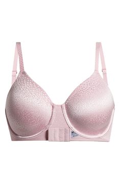 Soft, full-coverage cups with an inner sling offer smooth support under close-fitting fabrics. The comfortable V-shaped back features adjustable straps that stay in place and won't show under sleeveless styles. Lined 86% nylon, 14% spandex Hand wash, line dry Imported Pink Full Coverage Nursing Bra With Padded Cups, Supportive Full Cup Padded Bra, Supportive Padded Full Cup Bra, Fitted Full Cup Padded Nursing Bra, Fitted Padded Full Cup Nursing Bra, Adjustable Underwire Bra, Adjustable Full Coverage Bra With Built-in Bra, Fitted Pink Padded Nursing Bra, Adjustable Full Coverage Bra With Padded Cups