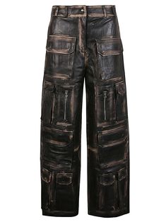 Black trousers, cargo, zip closure and pressure button, multitaches.This piece fits true to size. We recommend you get your regular sizeModel is 1,75m / 5ft 8in wearing size S Sweat Tour, Leather Cargo Pants, Outfit Generator, Black Trousers Women, Neutral Pants, Style Finder, Leather Trousers, Black Trousers, Cargo Trousers