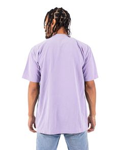 Garment-Dyed Crewneck T-Shirt - PASTEL PURPLE - 2XL | Shaka Wear Men's Garment-Dyed Crewneck T-Shirt in Pastel Purple Size 2XL Basic Purple T-shirt With Relaxed Fit, Summer Purple Relaxed Fit T-shirt, Purple Relaxed Fit T-shirt For Streetwear, Purple Soft-washed Crew Neck T-shirt, Affordable Men's Purple T-shirt, Pastel Purple, Dye, Crew Neck, Purple