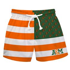 Florida A&M University Rattlers Vive La Fete Game Day Orange Flag Swimtrunks V1 Famu Rattlers, Orange Flag, Boys Swim Trunks, Go To The Beach, Boys Swim, Printed Swim, Flag Design, Beach Pool, Twill Fabric