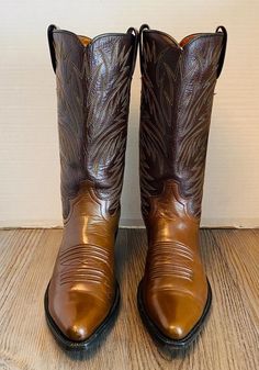 Vintage Dan Post Mens Brown Leather Cowboy Western Boots, 8 D. Good condition.  Mens; 8 D  Womens; 9.5 Best Cowboy Boots, Dan Post, Mens Cowboy, Cowboy Western, Mens Shoes Boots, Western Cowboy Boots, Men's Boots, Western Cowboy, Western Boots