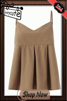 Plain Pleats V Neck Sleeveless Elegant Two Pieces Suit Spring Workwear Tank Camisole, Casual Sleeveless Camisole For Work, Summer Workwear Tops With Spaghetti Straps, Summer Sleeveless Camisole For Workwear, Chic Spaghetti Strap Vest For Spring, Casual Pleated V-neck Tops, Two Pieces, See More, Shop Now