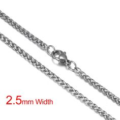 Add bold drama to designs with the stainless steel wheat chain. This chain features a style similar to snake chain, with interlocking links that create a continuous, almost solid look. This sturdy chain is perfect for using with heavier components. It would make a great foundation for large-hole bead projects. Add a pendant for a simple, stand-out display. This chain features a dark silver shine that would work well with bright colors like red, purple or orange. Width: 2.5mm / 3mm / 4mm / 5mm / Stainless Steel Wheat Chain Necklace, Gift Stainless Steel Wheat Chain Necklace, Necklaces For Men, Bead Projects, Jewelry Diy Bracelets, Large Hole Beads, Black Jewelry, Magnetic Clasp, Snake Chain