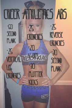 a poster with the words cheer athletics abs