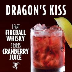 an advertisement for a drink called dragon's kiss on the front of a cell phone