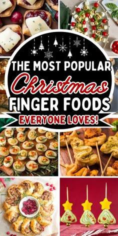 The best finger foods for a Christmas potluck party, or Christmas Eve dinner, including bite size appetizers for a crowd, and kid friendly holiday finger foods. Christmas Party Appies, Christmas Appetizers Easy And Cheap, Christmas Dinner Finger Food Ideas, Small Christmas Party Food, Christmas Apps Easy, Christmas Eve Party Appetizers, Kid Friendly Appetizers For Christmas, Favorite Christmas Appetizers, Christmas App Ideas