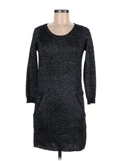 Sandro Casual Dress Size: Medium Gray Dresses - used. 7% Cashmere, 7% Cotton, 16% Polyamide, 18% Metallic, 24% Wool, 28% Viscose, Sweater Dress, Crew Neck, Tweed, Short, Long Sleeve | Sandro Casual Dress - Sweater Dress: Gray Tweed Dresses - Used - Size Medium Tweed Dresses, Gray Casual Dress, Gray Dresses, Dress Sweater, Tweed Dress, Short Long, Gray Dress, Casual Dresses For Women, Casual Dress