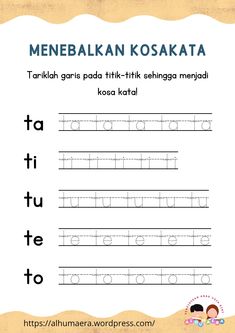 a printable worksheet with the words,'memebakan koskata '