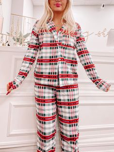 Slumber Stars Set | Sassy Shortcake | sassyshortcake.com Sassy Shortcake, Cute Clothing Stores, Plaid Pajama, Preppy Christmas, Plaid Pajamas, Soft Classic, Loungewear Sets, Preppy Outfits, Drawstring Waistband