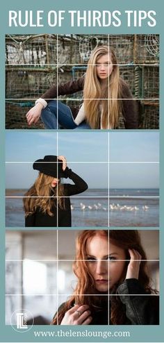 a woman with long hair is shown in the middle of four photos, and has her hands on her head