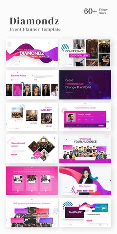 the diamondz powerpoint presentation is displayed in pink and purple