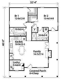 the first floor plan for a small house