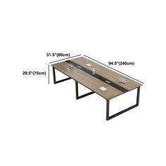 a coffee table with measurements for the top and bottom