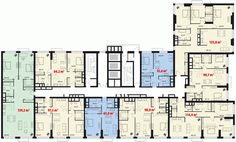 the floor plan for an office building with multiple floors and several rooms, including one bedroom